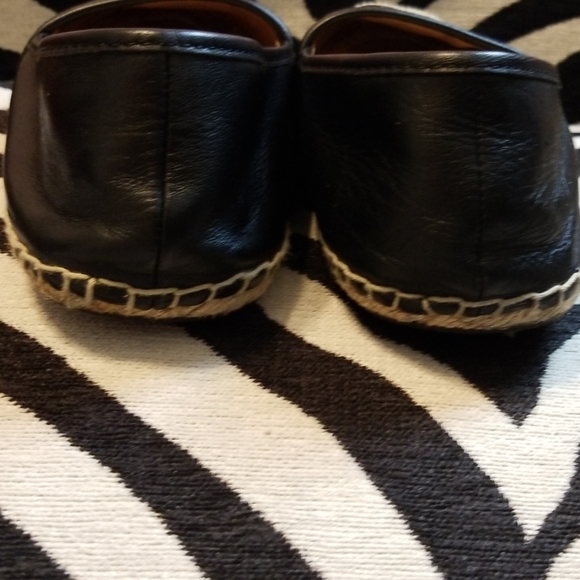 Coach Rhodelle Black Leather Espadrilles Flats 10B - Picture 8 of 8